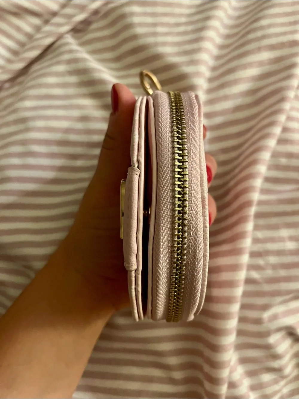 Juicy Couture Pale Pink Monogram Coin Wallet with Gold Logo